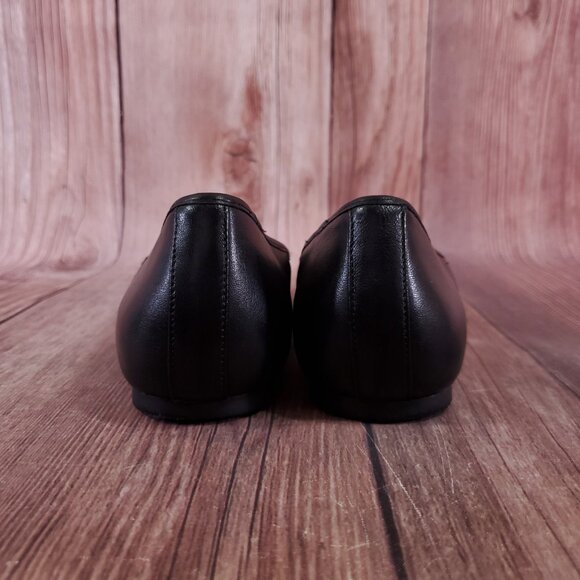 Vionic Orinda Ballet Flats Womens Size 8.5 Wide Square Toe Shoes Black Leather - Picture 12 of 15